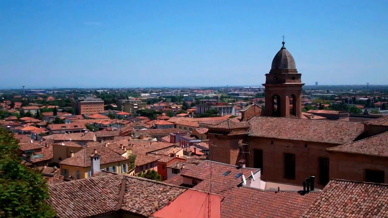 Blick über die Dächer der Altstadt von Santarcangelo di Romagna